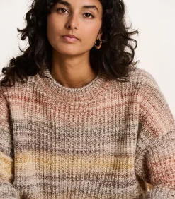 La Fée Maraboutée Beige trui van gebreide stof met ronde hals lightBeige Hot