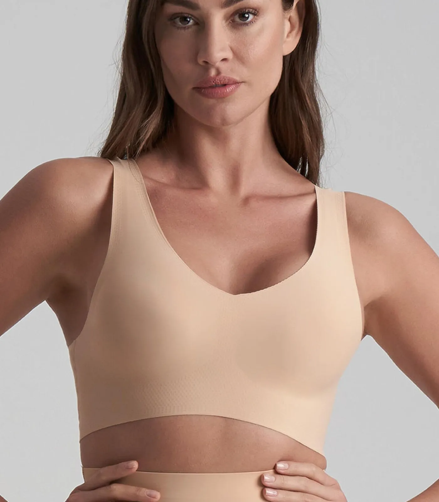 Bye Bra Bh Top V-Hals beige Discount
