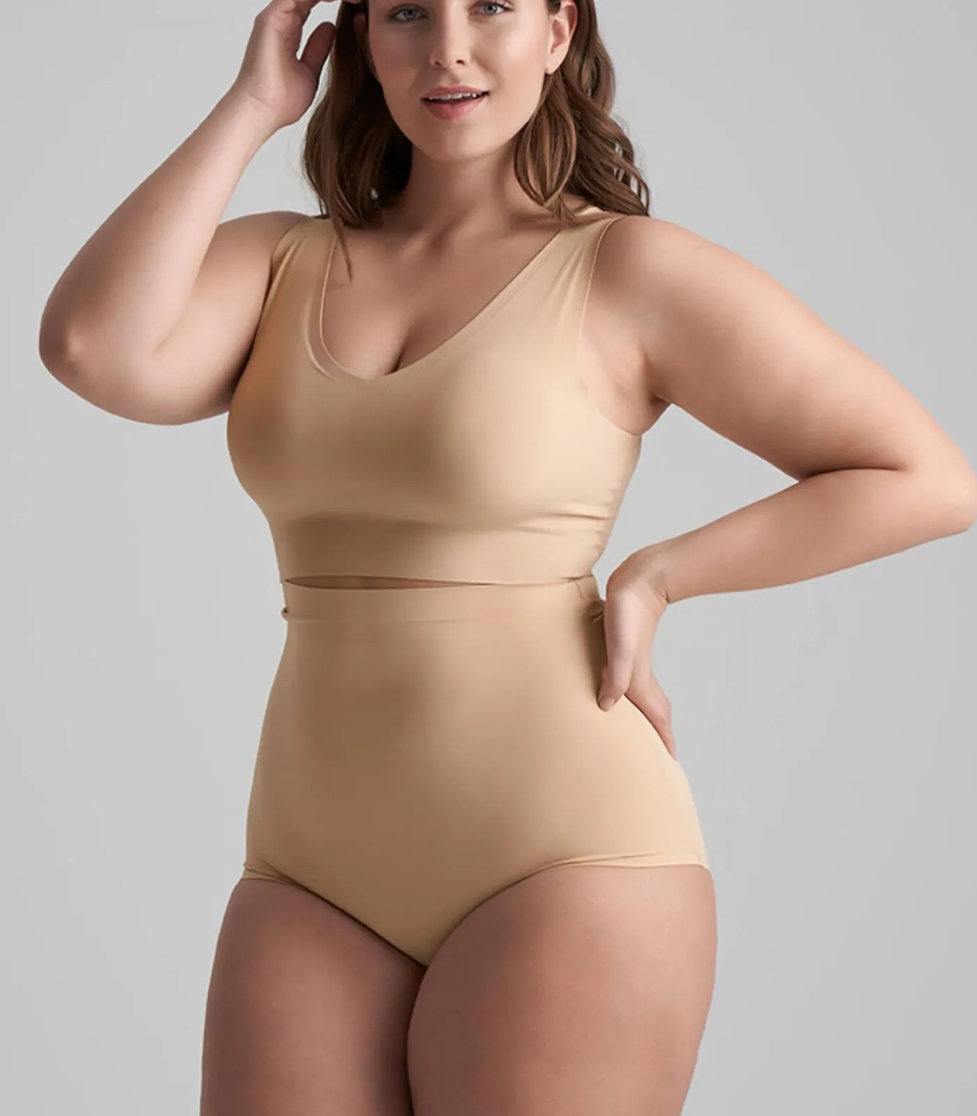 Bye Bra Bh Top V-Hals beige Discount