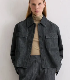 Marc O'Polo Binnenjas boxy vorm blue Online