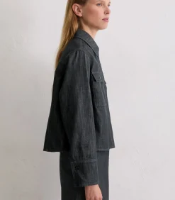 Marc O'Polo Binnenjas boxy vorm blue Online