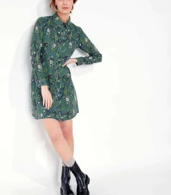 La Fiancée Biologisch katoenen overhemdjurk AGRA darkGreen Outlet