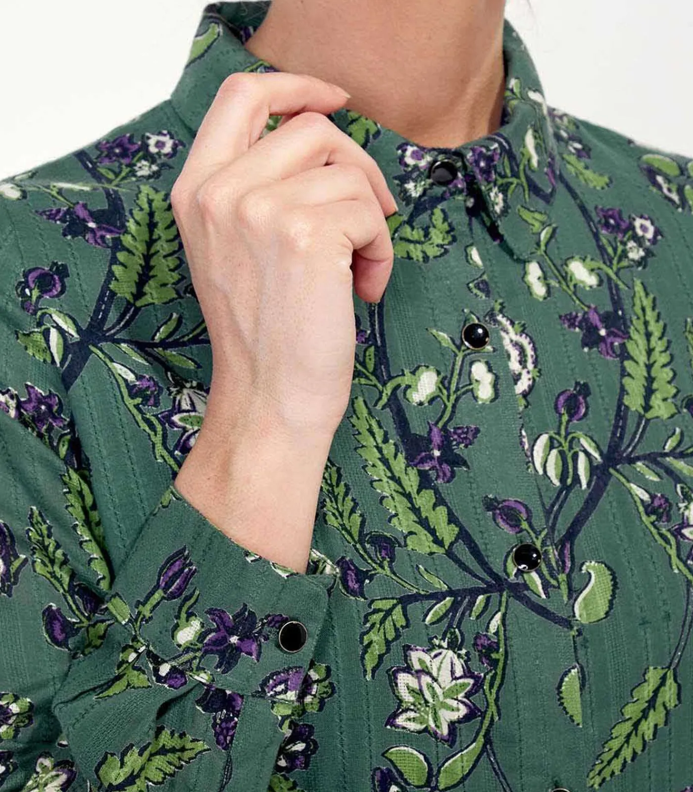 La Fiancée Biologisch katoenen overhemdjurk AGRA darkGreen Outlet