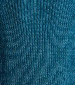 La Fée Maraboutée Blauw iriserende gebreide trui, lange mouwen, col petrolBlue Sale