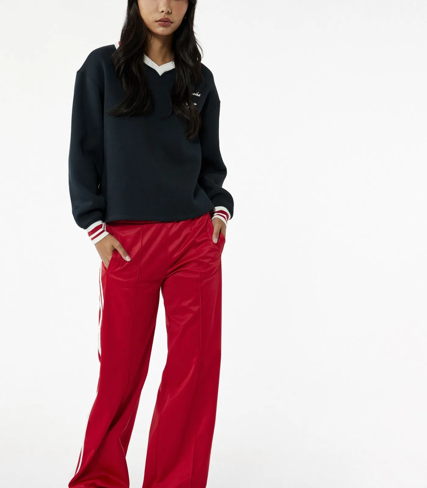 Koton Blauw Oversized Sweatshirt Lange Mouwen Met Borduursel navyBlue New