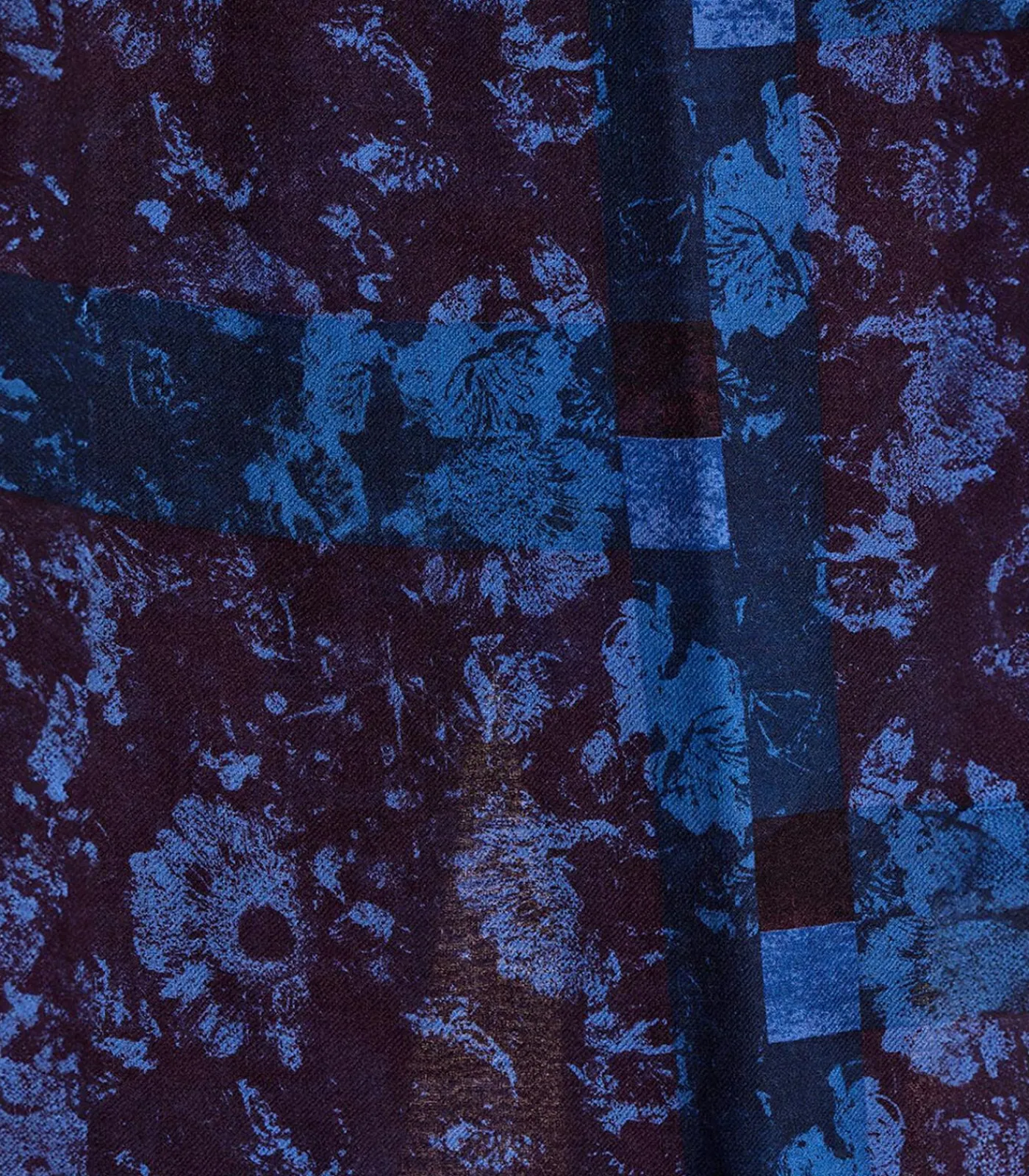 La Fée Maraboutée Blauwe en pruimkleurige sjaal van wol blue
