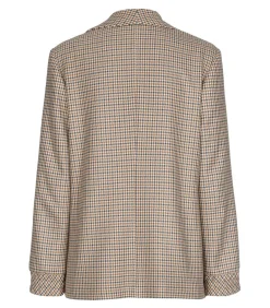 Marie Méro Blazer met ruitjes zonder knoopsluiting camel Online