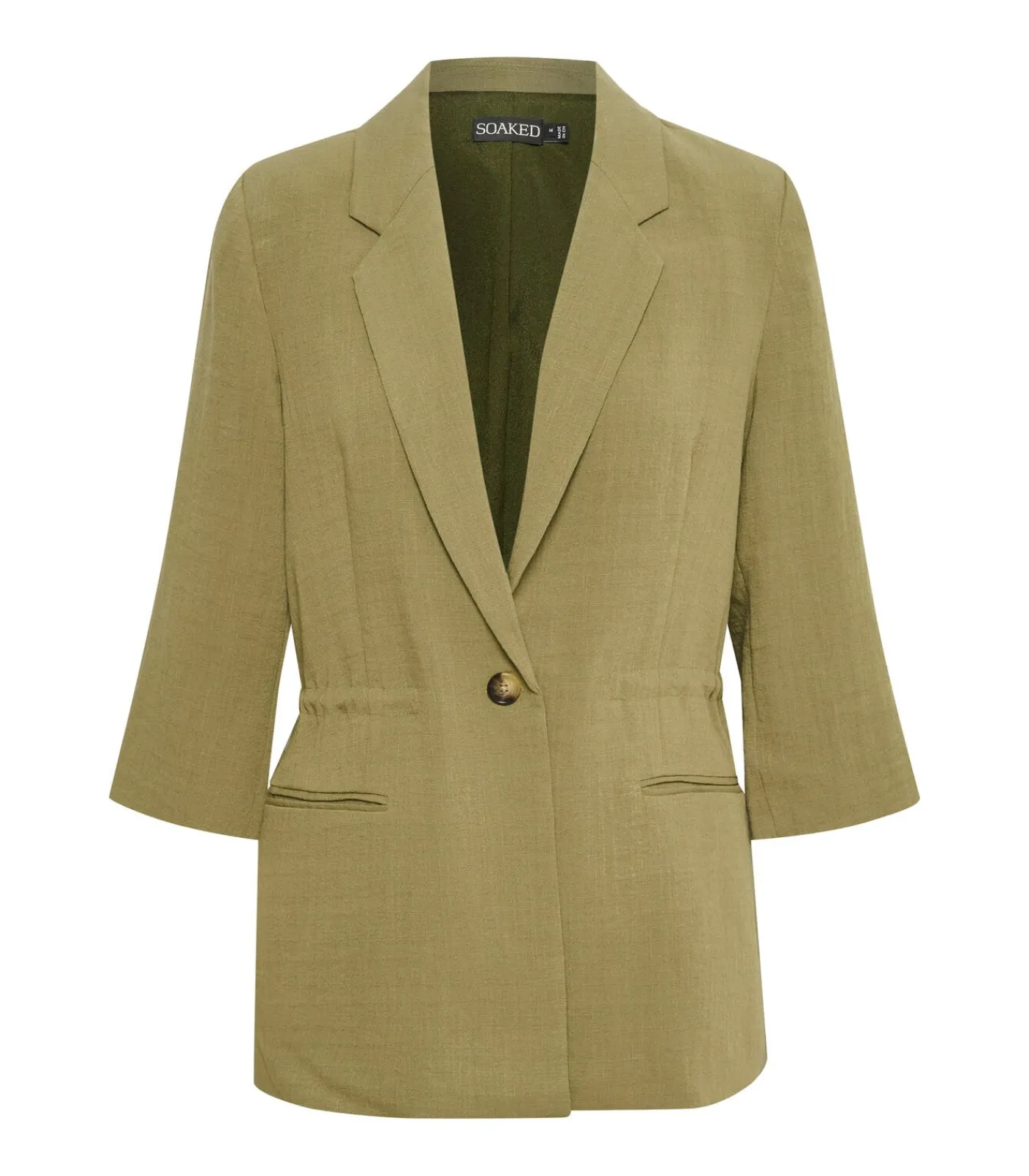 Soaked in Luxury Blazer met trekkoord voor dames Camile green Hot