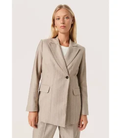 Soaked in Luxury Blazer voor dames Charvi Corinne beige New