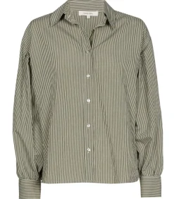 Marie Méro Bloes met groene strepen in loose fit green Outlet