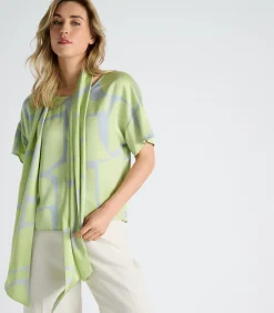 Marie Méro Bloesje met grijze en limoenkleurige print lightGreen Best