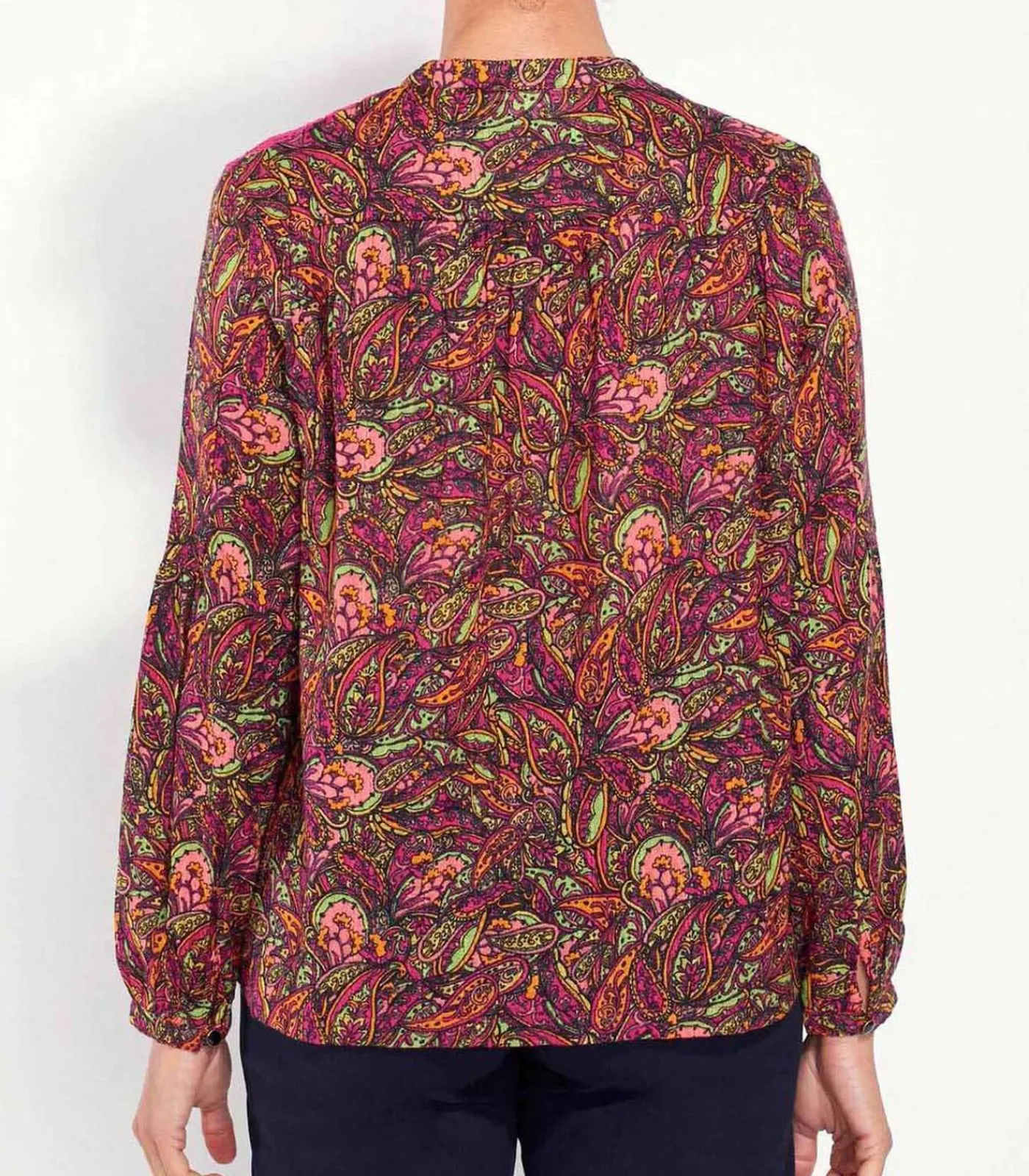 La Fiancée Blouse bedrukt biologisch katoen kant SHIMLA lightRed Outlet