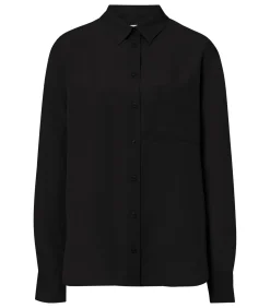 Les Lunes Blouse Met Lange Mouwen “HATTIE Shirt Loose Fit Linen” blackMulticolor Best