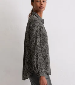 Marc O'Polo Blouse met relaxte print darkGrey Discount