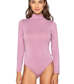 LUNA Body met lange mouwen en opstaande kraag MICRO TOUCH pink Hot