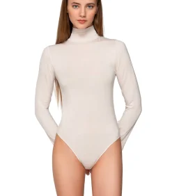LUNA Body met lange mouwen en opstaande kraag MICRO TOUCH white Clearance