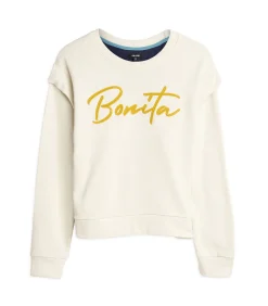 J&JOY Bonita damessweater met schoudervullingen beige Discount