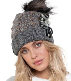 ADMAS Bonnet met kwastje gray New