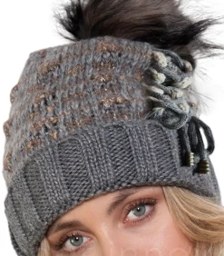 ADMAS Bonnet met kwastje gray New