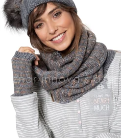ADMAS Bonnet met kwastje gray New