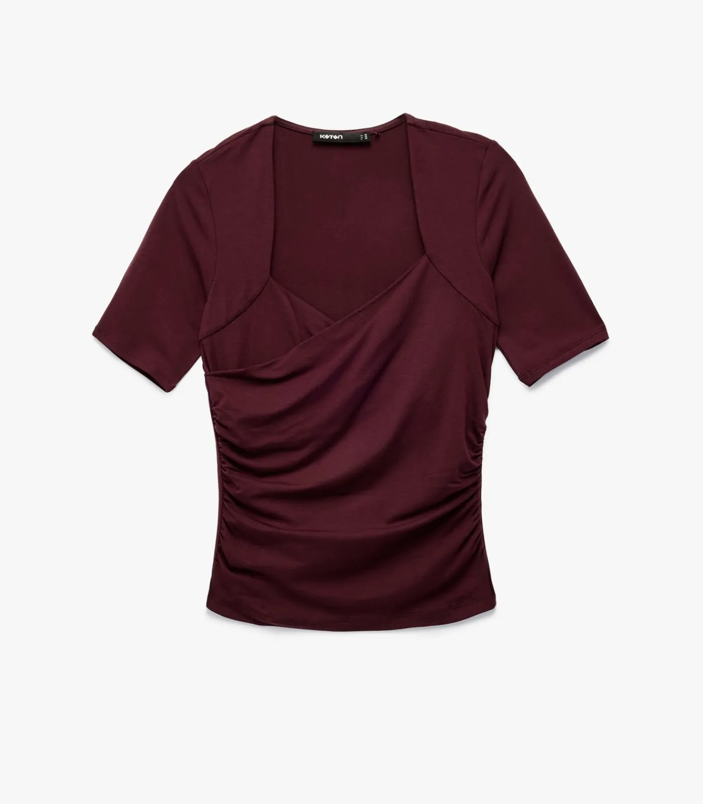 Koton Blouse Slanke Pasvorm Korte Mouwen bordeaux Sale