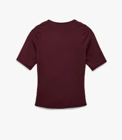 Koton Blouse Slanke Pasvorm Korte Mouwen bordeaux Sale