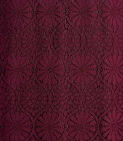 La Fée Maraboutée Bordeaux korte jurk van kant met lange mouwen brown Discount
