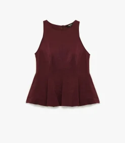 Koton Mouwloze Peplum Blouse bordeaux Best