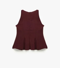 Koton Mouwloze Peplum Blouse bordeaux Best