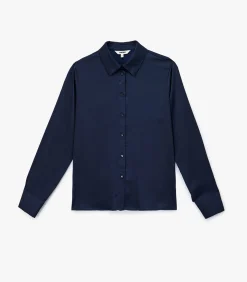Koton Bordeaux Satijnen Blouse Lange Mouwen Regular Fit navyBlue Sale