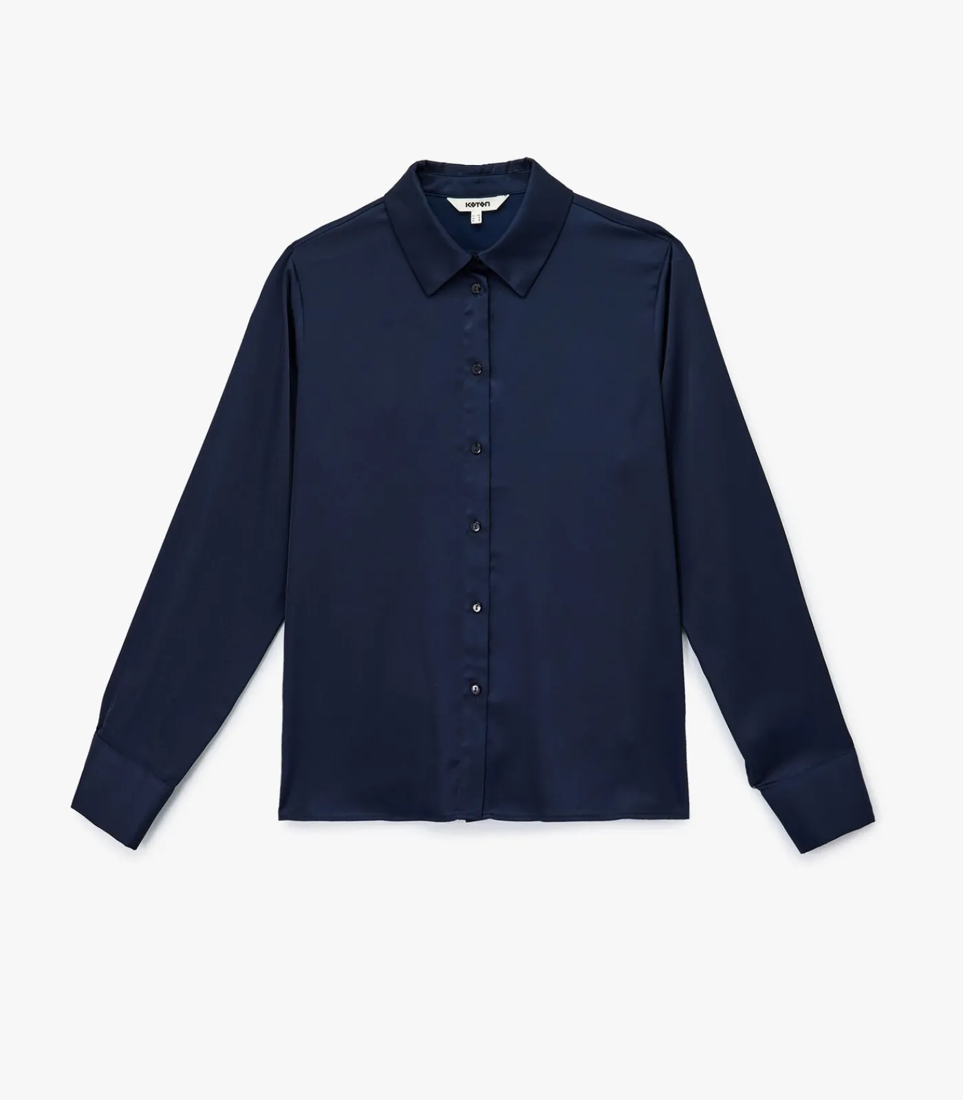 Koton Bordeaux Satijnen Blouse Lange Mouwen Regular Fit navyBlue Sale