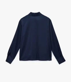 Koton Bordeaux Satijnen Blouse Lange Mouwen Regular Fit navyBlue Sale