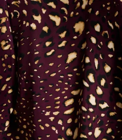 La Fée Maraboutée top met print, ceintuur en lange mouwen bordeaux Online