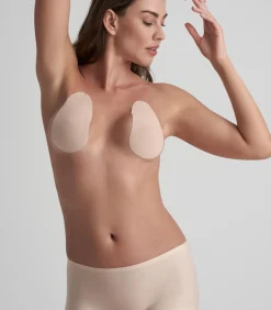 Bye Bra Breast Lift Pads + Satijnen Tepelbedekkers beige Clearance