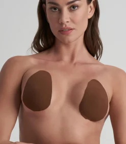 Bye Bra Breast Lift Pads + Satijnen Tepelbedekkers brown Best