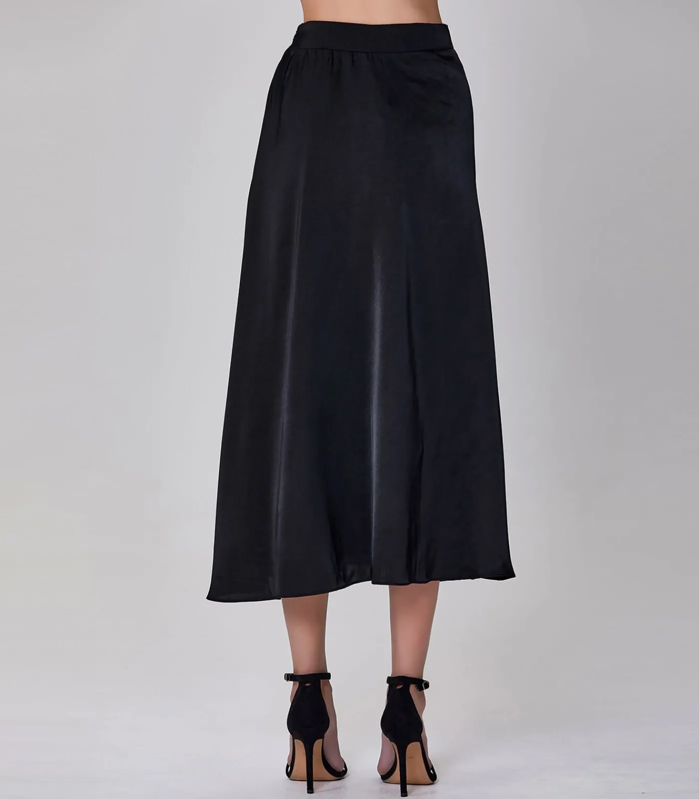 Smart & Joy Brede riem uitlopende rok black Hot