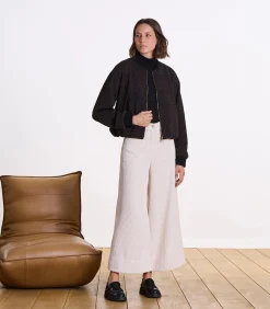 La Fée Maraboutée Bruine bomberjack met rits en luipaardprint brown Sale