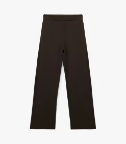 Koton Bruine Broek met Elastische Taille en Wijde Pijpen brown Discount