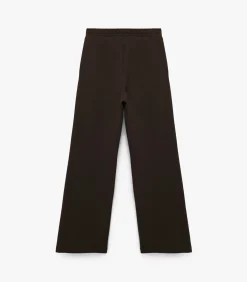 Koton Bruine Broek met Elastische Taille en Wijde Pijpen brown Discount