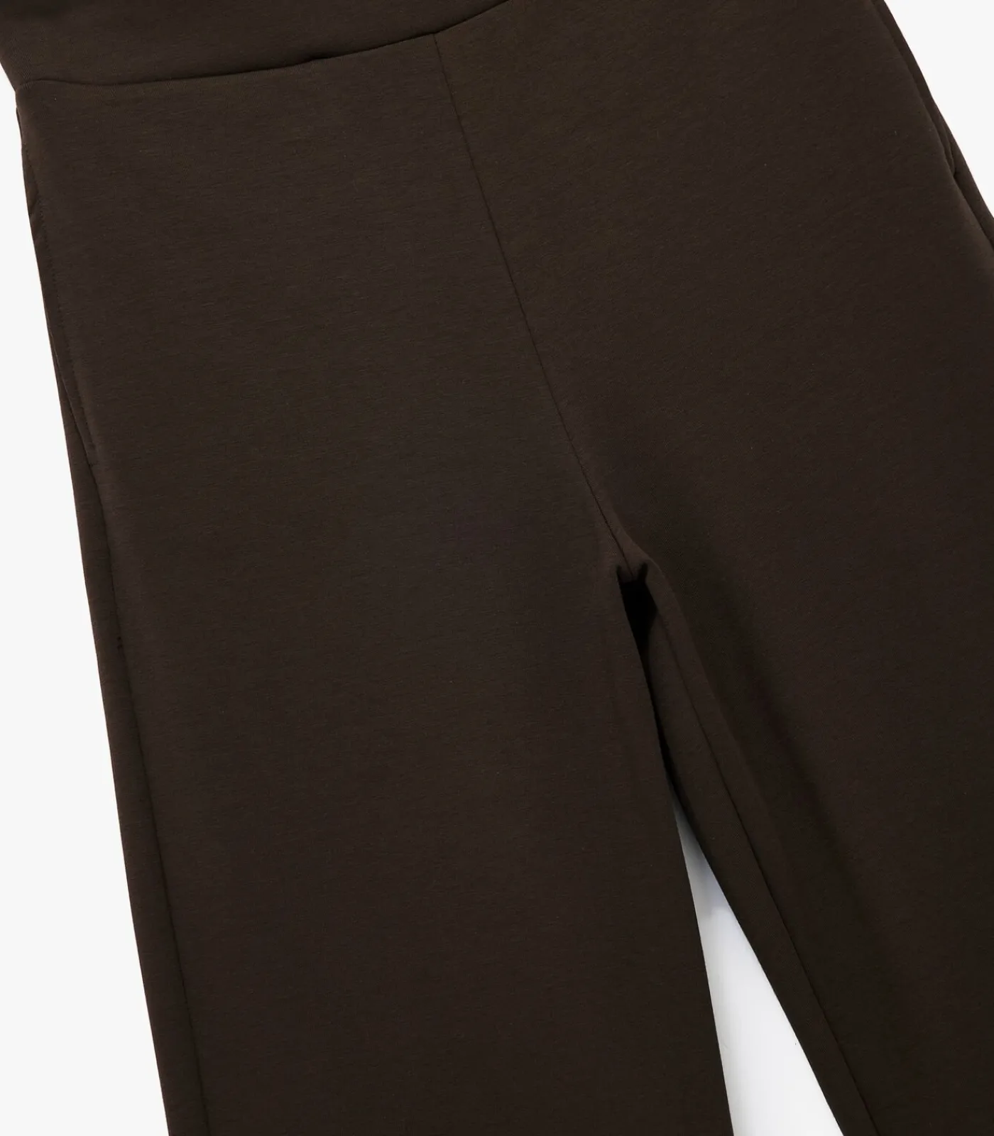 Koton Bruine Broek met Elastische Taille en Wijde Pijpen brown Discount