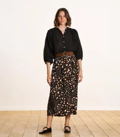 La Fée Maraboutée Bruine splitleren riem met doorstiksels brown Best