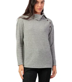 ADMAS Button-down top met lange mouwen Neck Buttons gray Discount