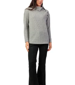 ADMAS Button-down top met lange mouwen Neck Buttons gray Discount