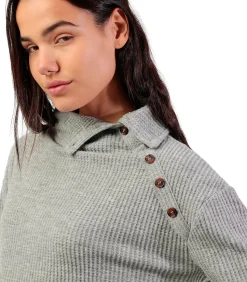 ADMAS Button-down top met lange mouwen Neck Buttons gray Discount