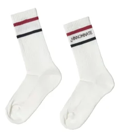 HINNOMINATE Calze Con Intarsio In Orizzontale white Hot