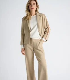 Marie Méro blazer met originele strepen op de schouders camel New