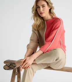Marie Méro Camel broek in 7/8 lengte en rekker in de taille beige Hot