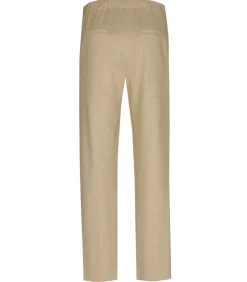 Marie Méro Camel broek in 7/8 lengte en rekker in de taille beige Hot