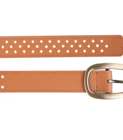ISOTONER opengewerkte riem voor dames camel Outlet