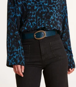 La Fée Maraboutée Camel riem met slangengesp petrolBlue Clearance